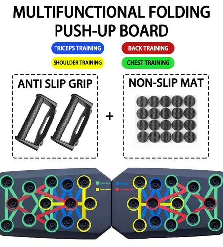 Portable Multifunctional Push-Up Board Set with Handles Foldable Fitness Equipment for Chest Abdomen Arms and Back Training