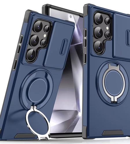 Slide Camera Protection Magnetic Stand Phone Case for Samsung S26 S25 Edge S24 S23 plus S21 S22 Ultra FE A54 A15 A05 A05S Cover