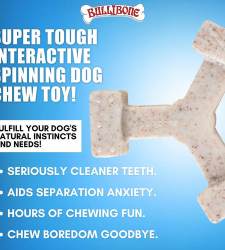 Spin-A-Bone Dog Chew Toy with Bacon Flavor for Dental Health