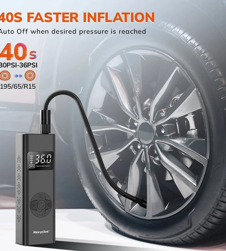 Tire Inflator Portable Air Compressor, 3-150PSI 12V DC Electric Air Pump for Car Tires with Tire Pressure Gauge, Bike Tire Pump with LED Light for Car SUV ATV Motorcycle Bike