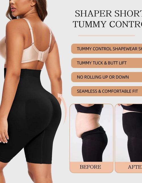 Load image into Gallery viewer, 2 Packs Tummy Control Shapewear Shorts Faja Body Shaper for Women High-Waisted Thigh Slimming
