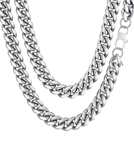 Hip Hop Men Necklaces Curb Cuban Chains 20Inch 10Mm Stainless Steel Chains Gift for Mens