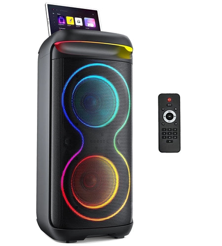 Large Party Speaker, Bluetooth Speaker with Dazzling Rgb Light, Two 6.5'' Subwoofer, T20